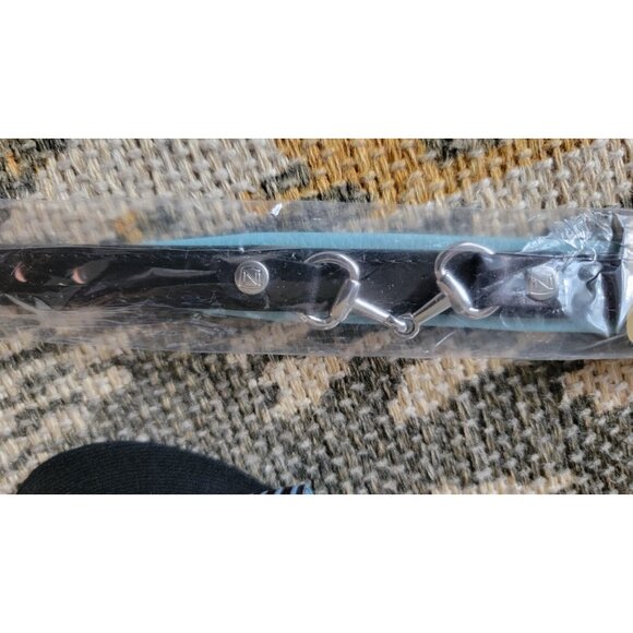 Sky Blue and Black Leather Bracelet Equestrian Style by Noble Outfitters - Picture 2 of 6